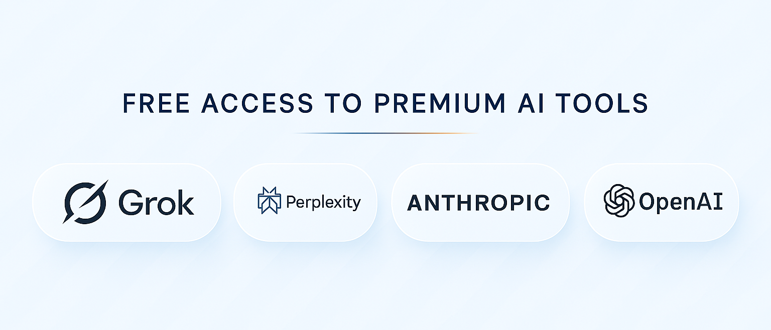Free Access to Premium AI Tools: Grok, Perplexity, Anthropic, OpenAI